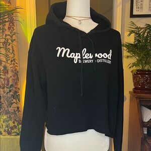 Maplewood brewery Cropped Black hoodie